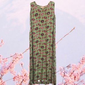 April Cornell green parasol sleeveless midi dress
